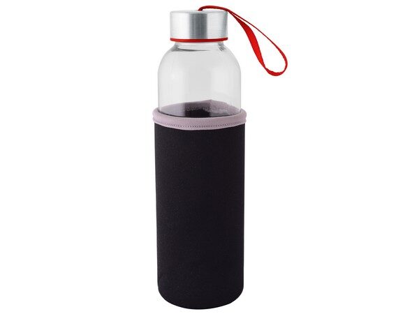 500ml Glass Bottle with Neoprene Sleeve - red (P2602R)