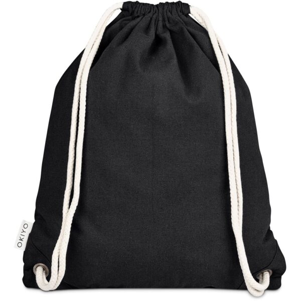 Okiyo Kinchaku Recycled Canvas Drawstring Bag - black (OK-472)