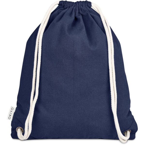 Okiyo Kinchaku Recycled Canvas Drawstring Bag - navy (OK-472)