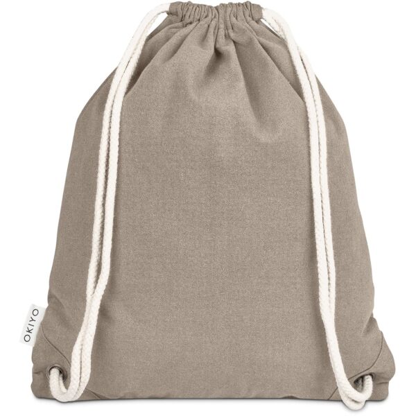 Okiyo Kinchaku Recycled Canvas Drawstring Bag - stone (OK-472)